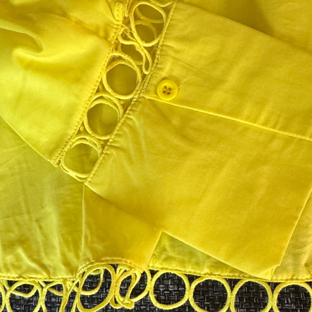 Ina Bright Yellow Ruffle Long-Sleeve Blouse - Picture 2 of 10